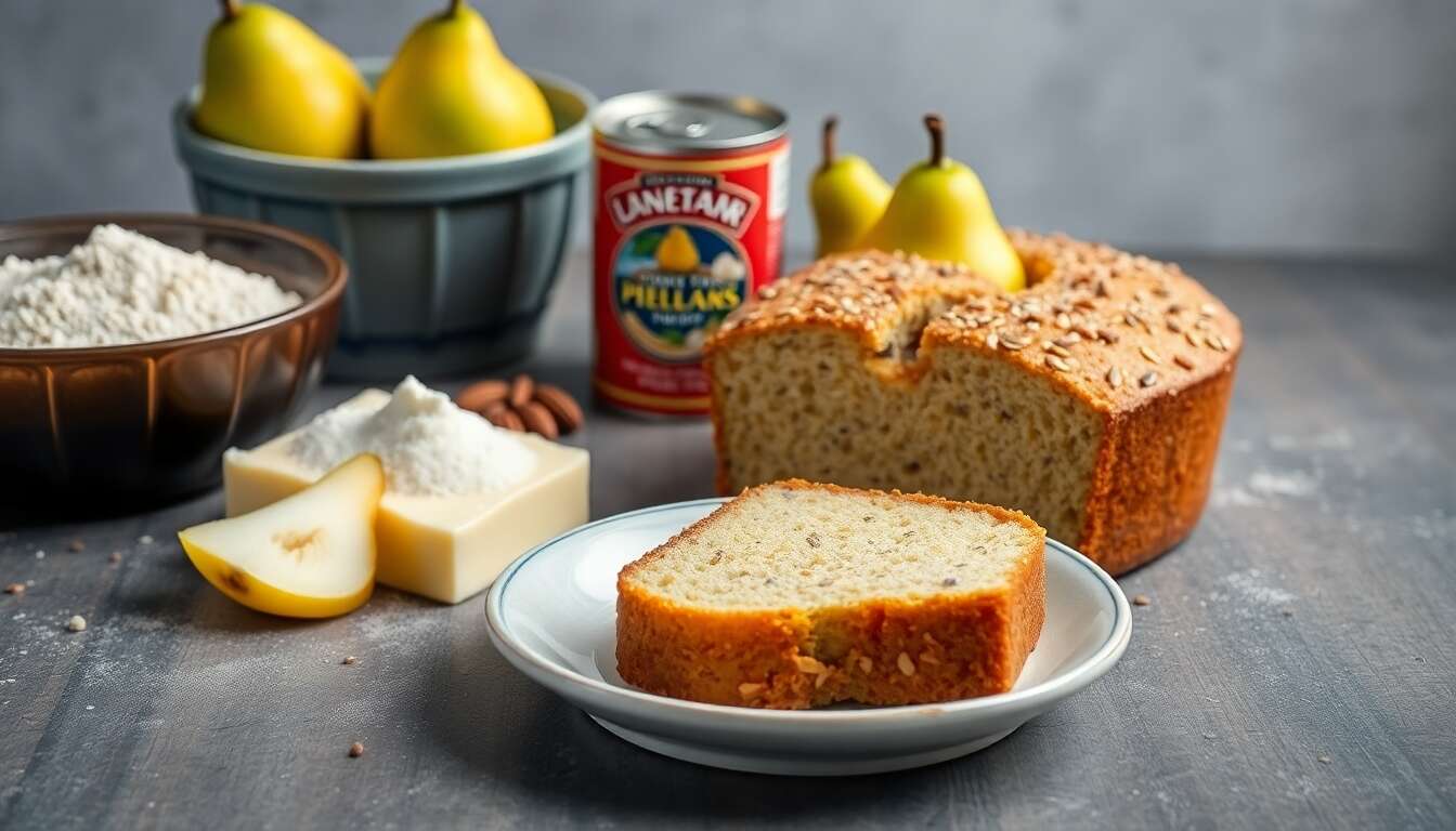 Gâteau moelleux aux poires et graines de pavot