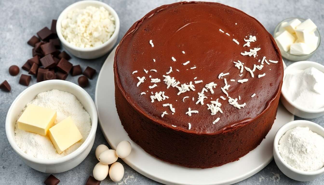 Gâteau chocolat noix de coco : recette facile et rapide