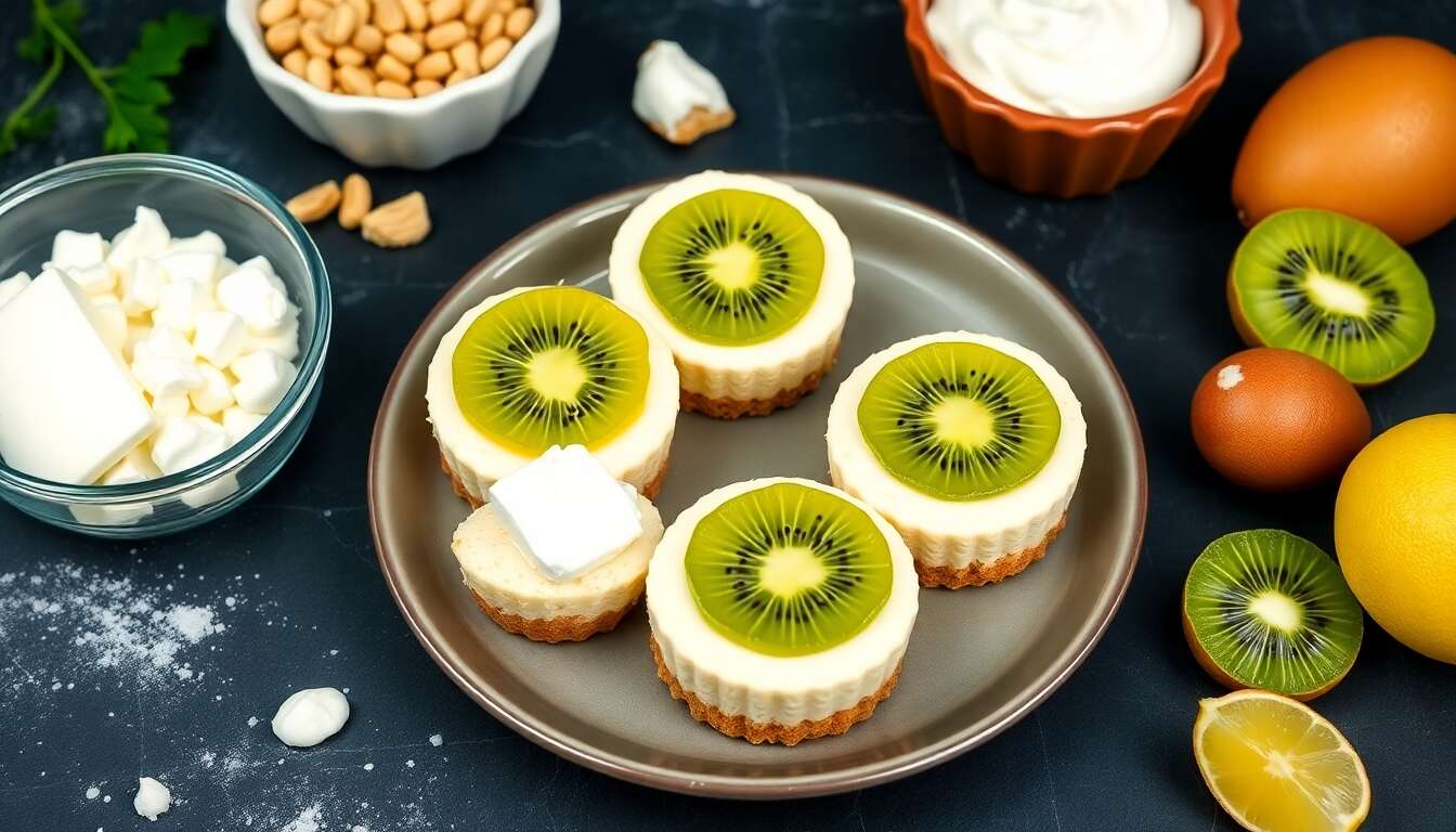 Mini cheesecake cœur de kiwi : recette gourmande et facile