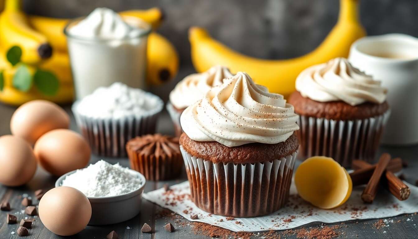 Recette Cupcakes Banane et Chocolat Moelleux