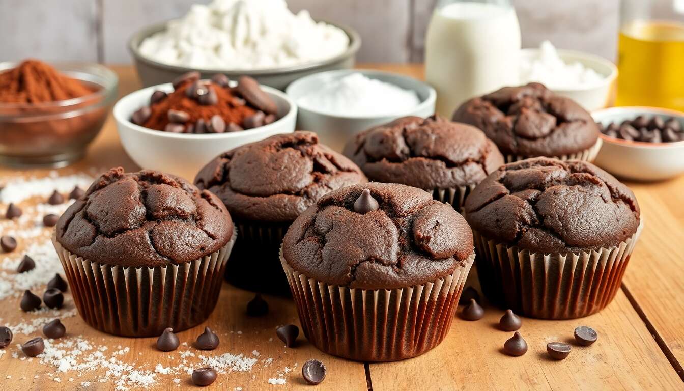 Muffins au chocolat moelleux : recette facile et rapide