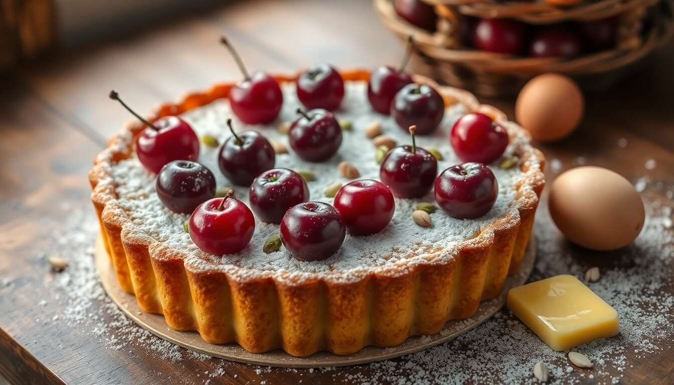 Recette Tarte Cerises et Pistaches : un Délice Fruité