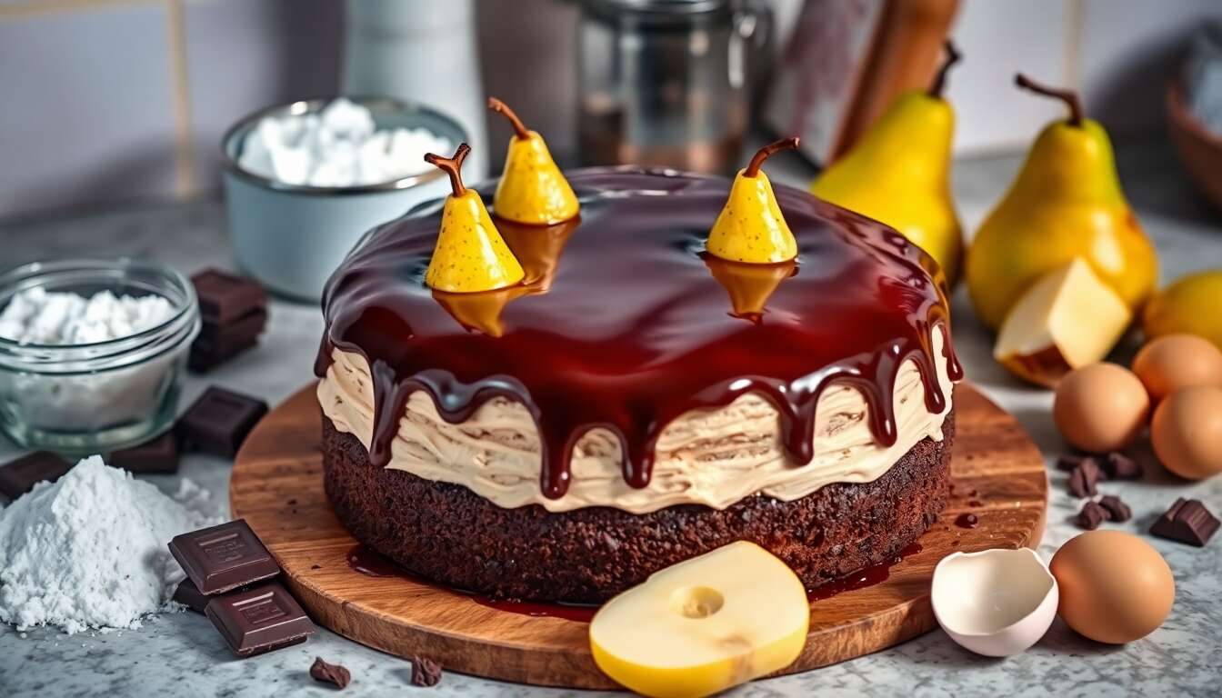 Recette gâteau poires et chocolat : un délice gourmand