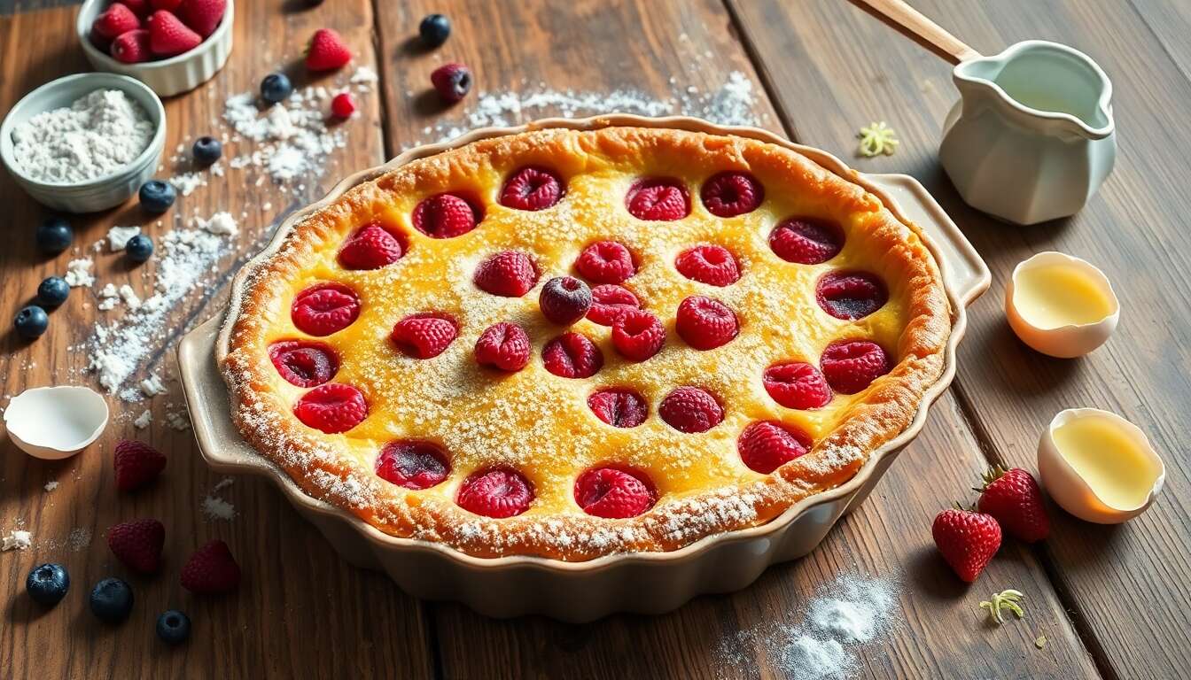 Clafoutis aux fruits rouges et citron vert : recette facile et rapide