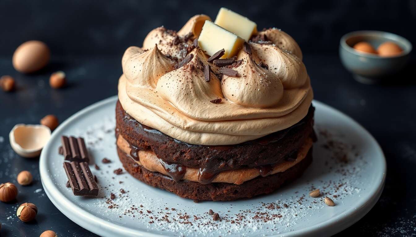 Gâteau meringue chocolat noisettes : recette gourmande et facile