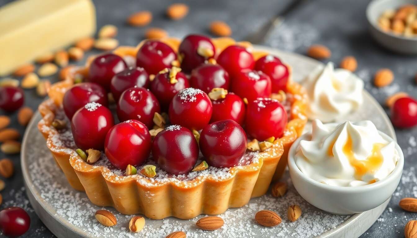 Recette Tarte Pistache Cerise : un Délice Fruité