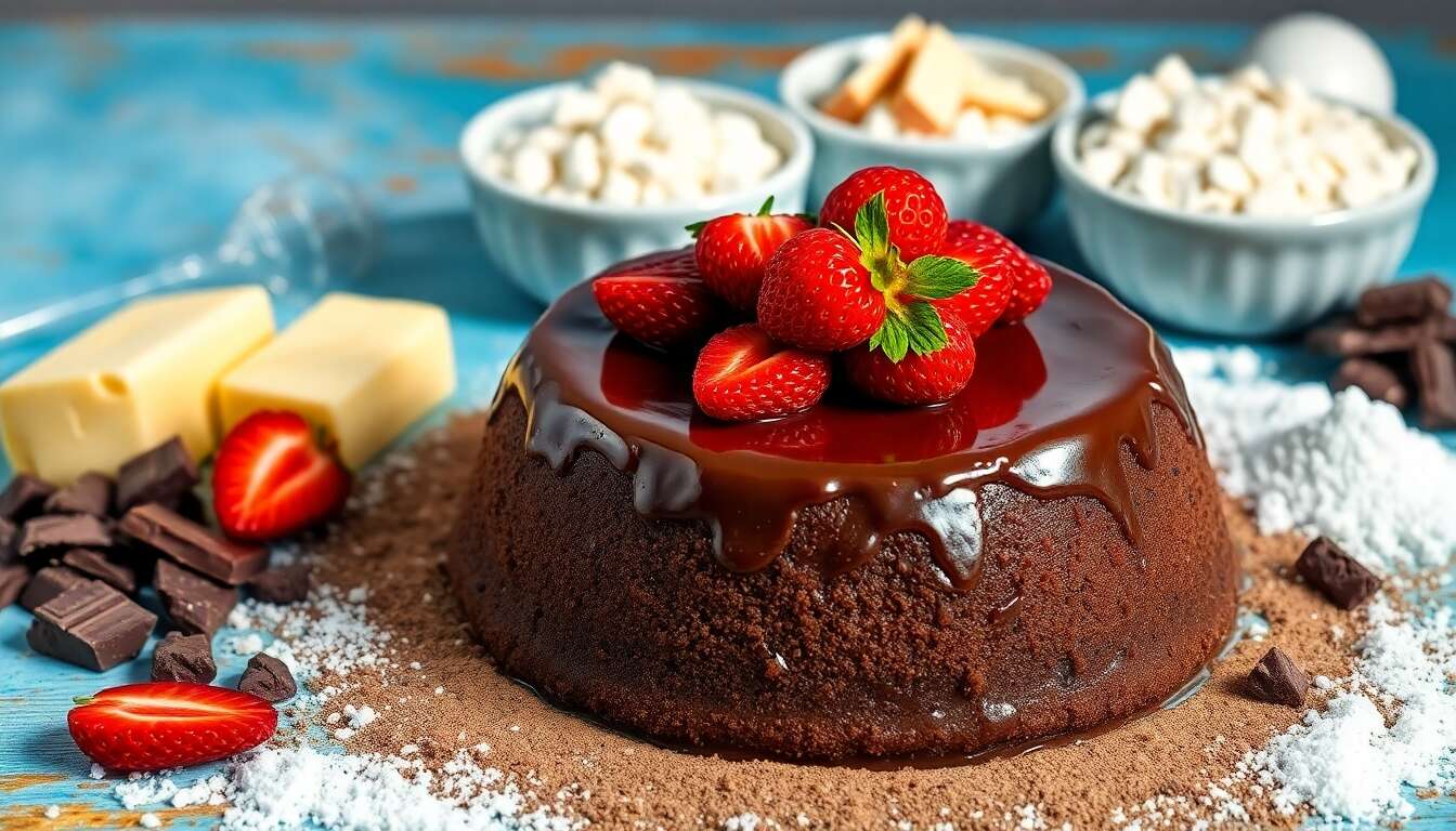 Fondant au chocolat et fraises : recette gourmande