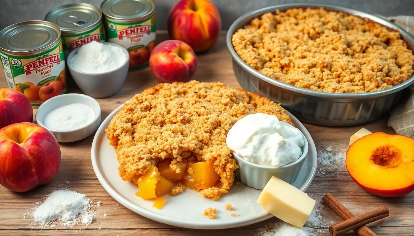 Crumble aux pêches : recette facile et rapide