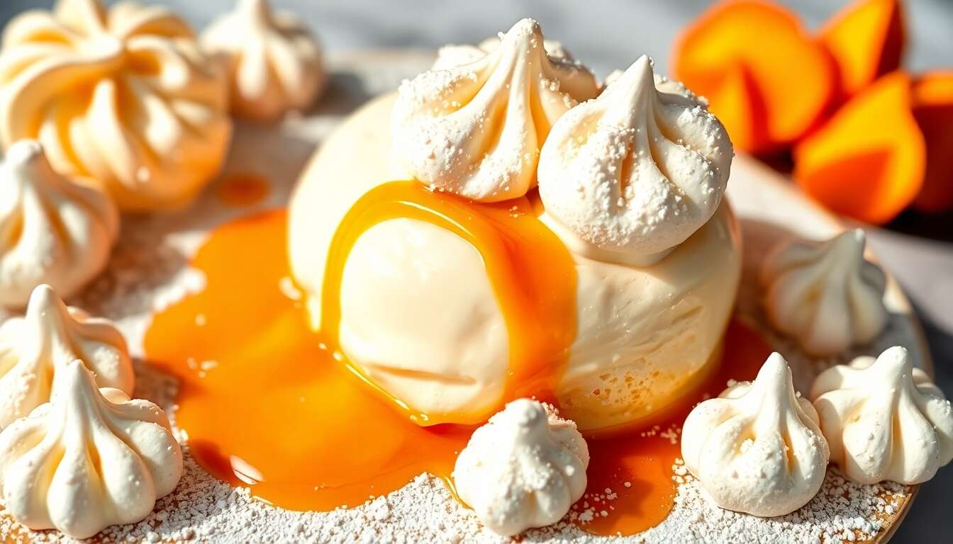 Recette : vacherin Glacé Vanille et Caramel Beurre Salé