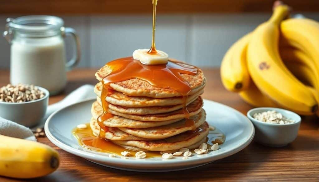 Recette de pancakes sans gluten à la banane et flocons d'avoine
