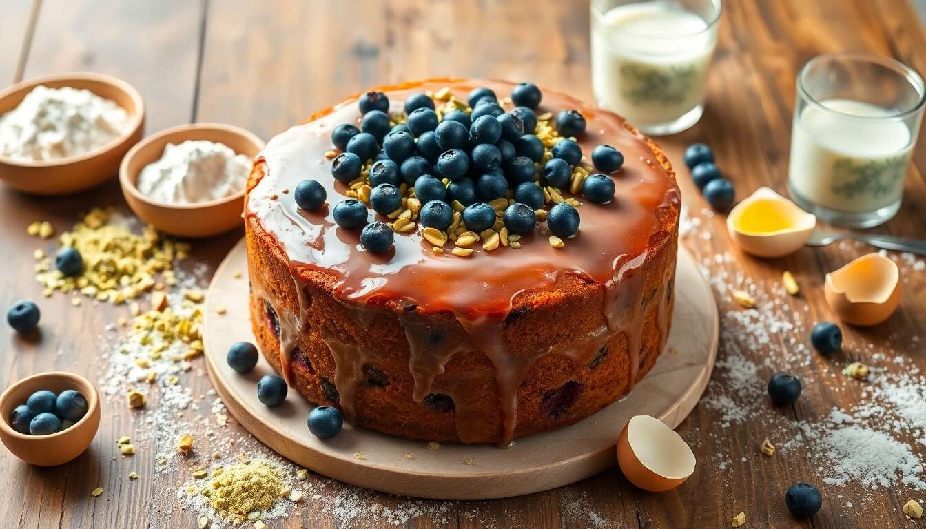 Recette de Cake Pistache et Myrtilles Délicieux