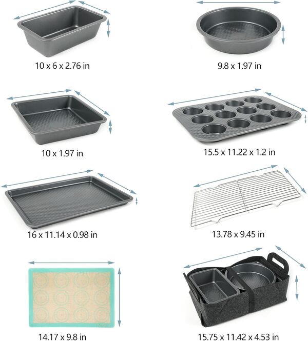 HAWOK Ensembles d'ustensiles de cuisson antiadhésifs en acier au carbone