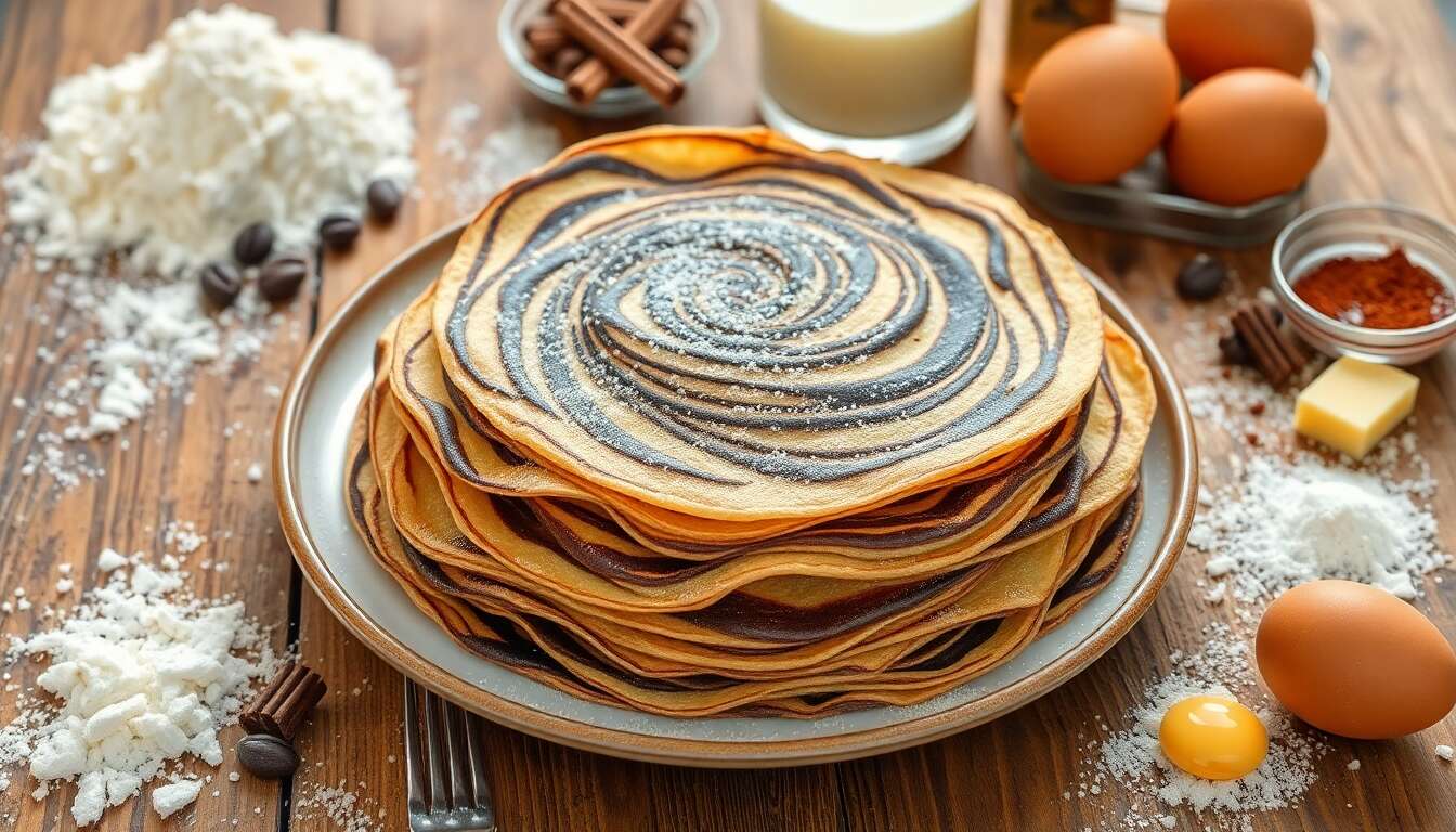 Crêpes marbrées vanille chocolat : recette gourmande à tester