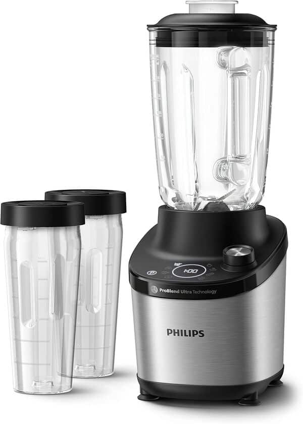Philips Domestic Appliances 7000 Series Blender Haute Vitesse,1500 W,2 L,Technologie ProBlend Ultra,Programmes Quick Select,Recettes HomeID,Fonction Quick Clean,2 gourdes Tritan incluses HR3760/10