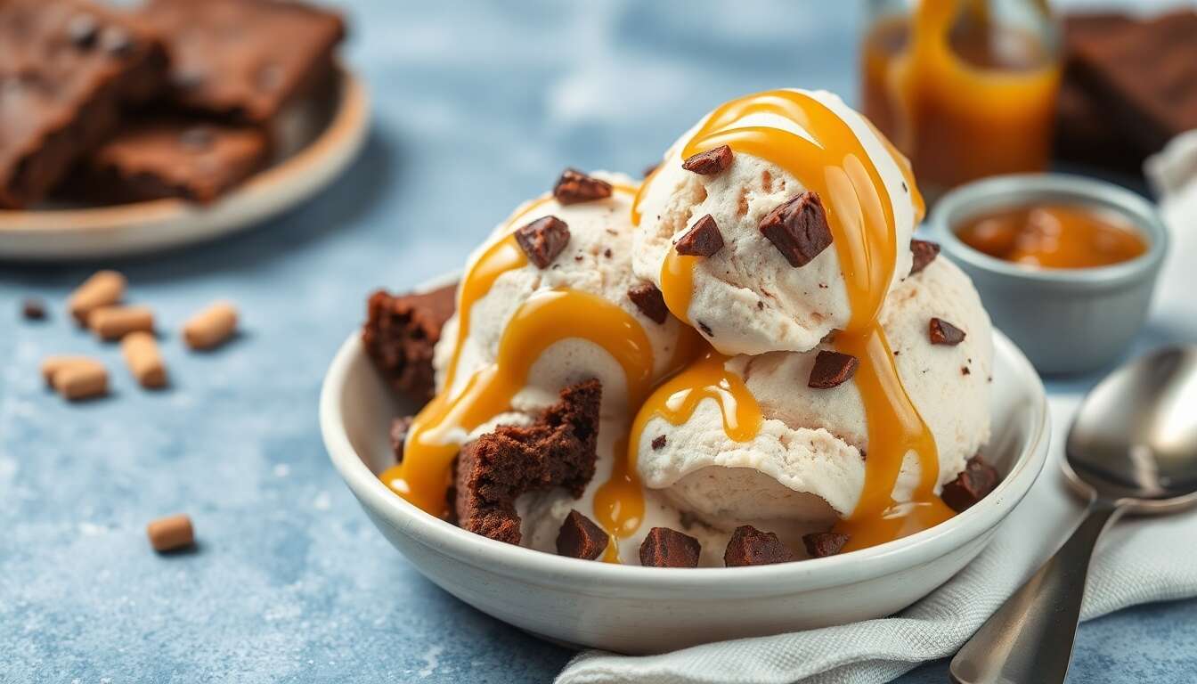 Glace Brownie au Caramel Beurre Salé : recette Gourmande
