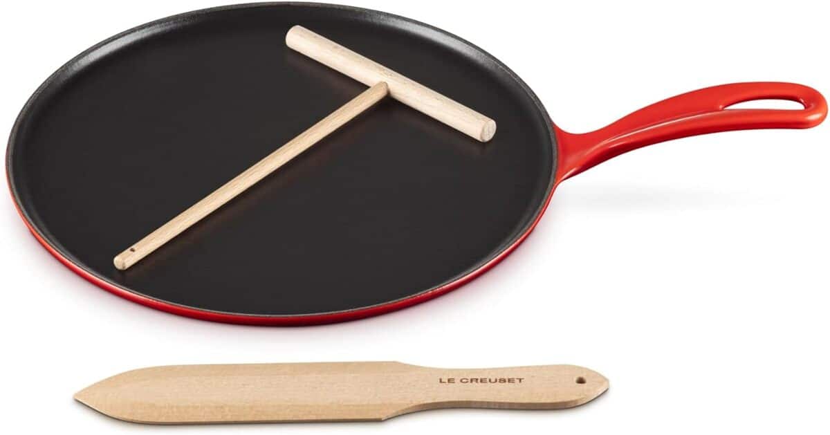 Test de la crêpière Le Creuset en fonte émaillée, 27 cm, modèle Cerise