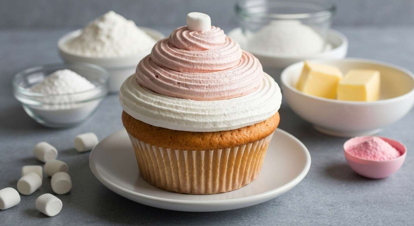 Cupcake géant au chamallow : recette décadente