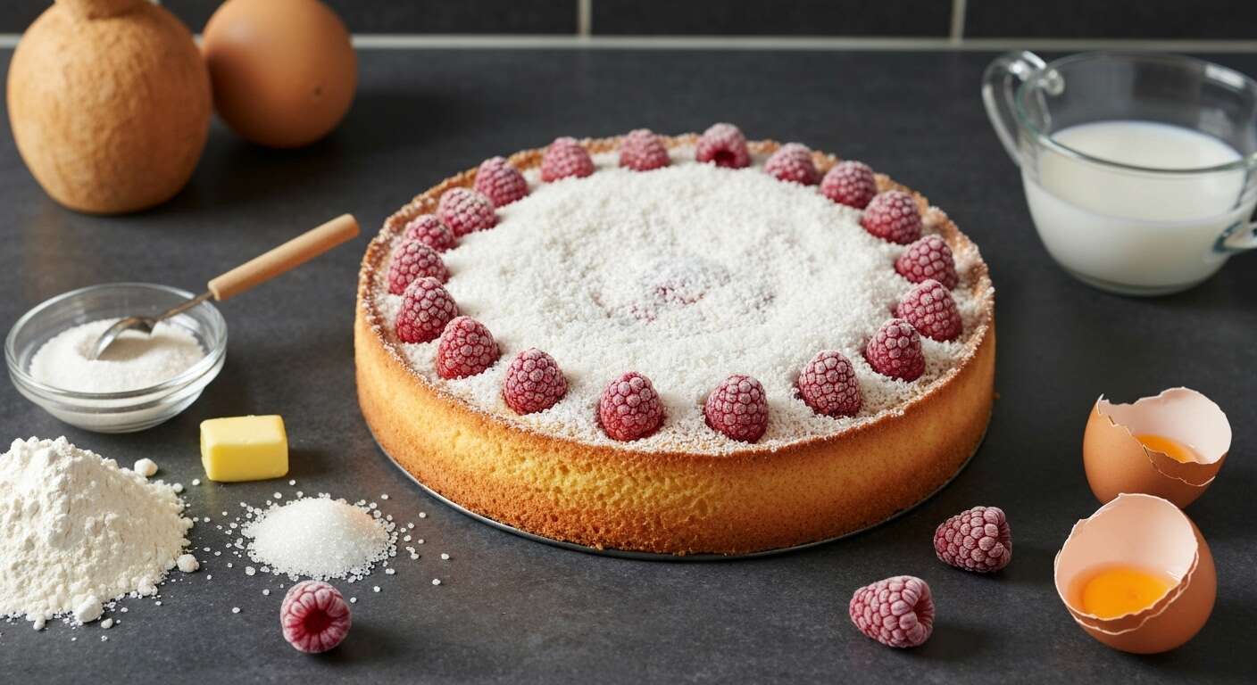 Recette facile : cake framboise coco