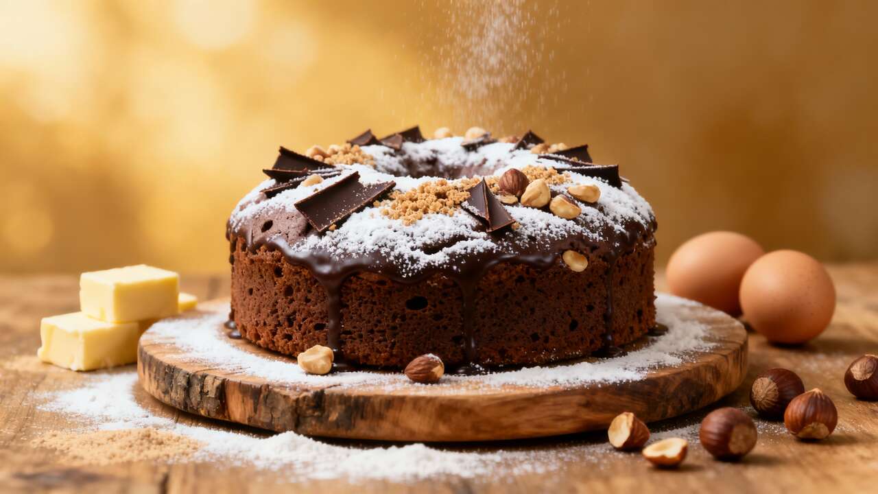 Gâteau minute chocolat-noisettes : recette express et savoureuse