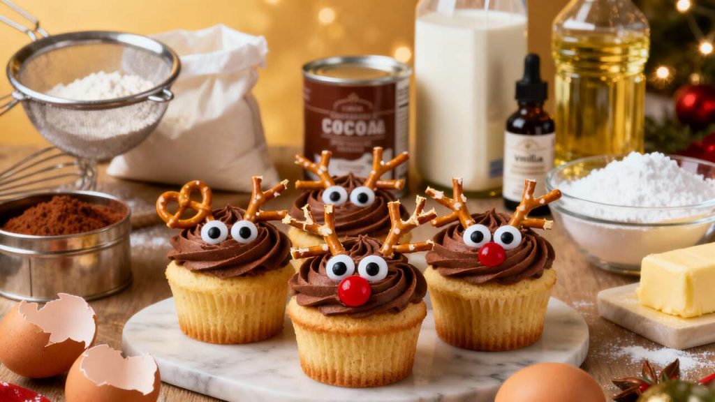 Cupcakes de Noël : recette des Rennes Rudolph