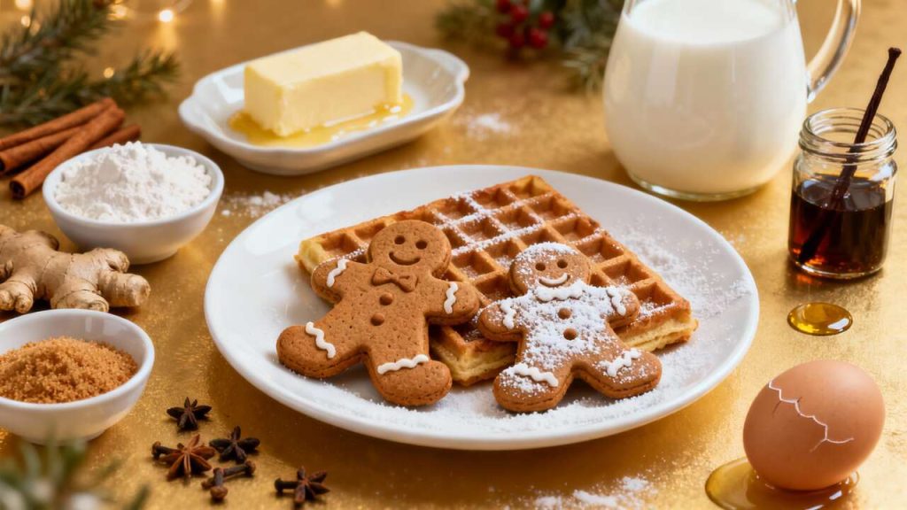 Recette de gaufres bonhomme en pain d'épices pour Noël