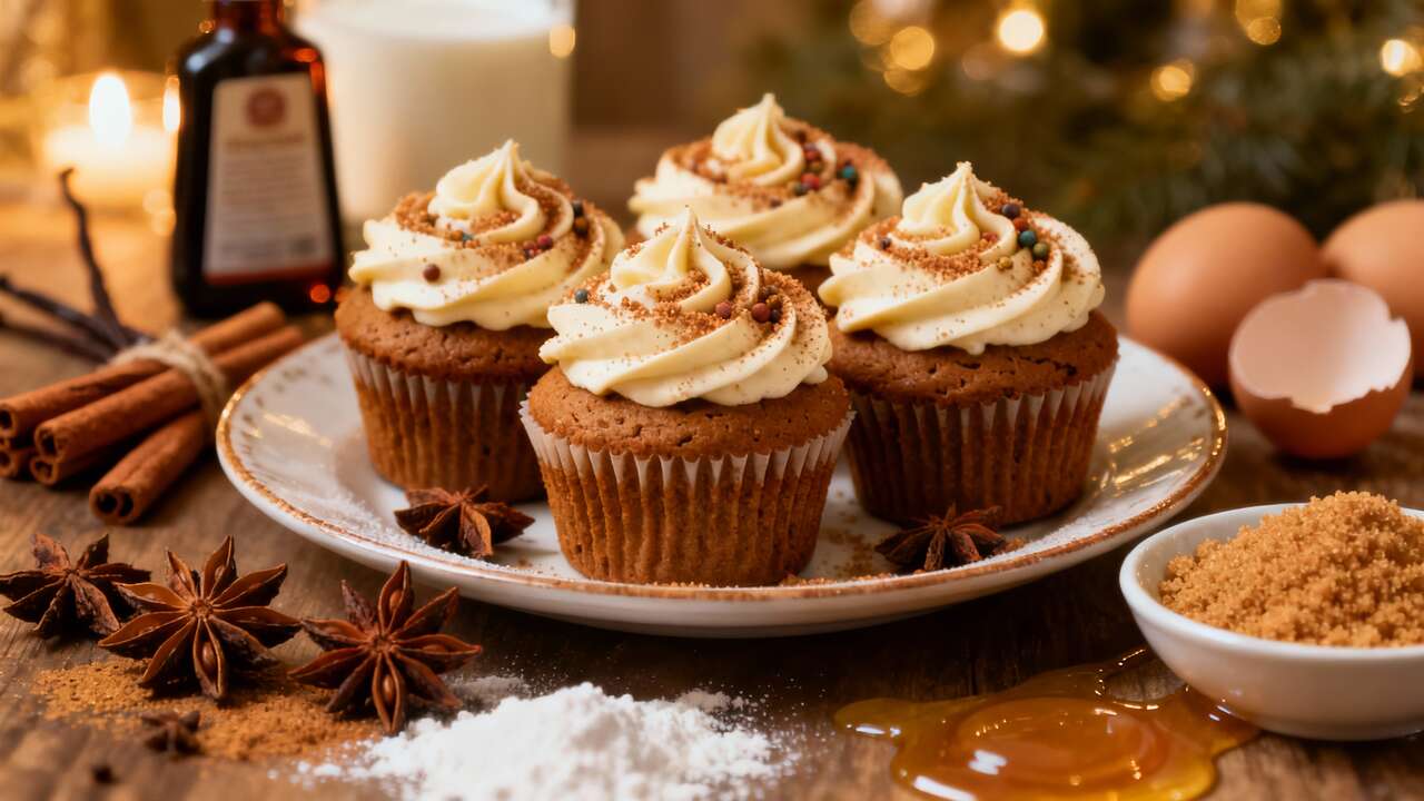 Cupcakes de Noël au pain d'épices : recette gourmande et facile