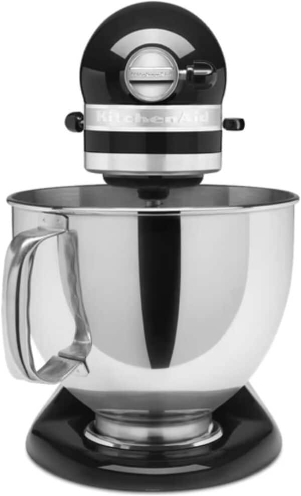 KitchenAid Robot Pâtissier - Artisan - Robot cuisine multifonctions à tête inclinable - Batteur avec 5 accessoires et 2 bols inox de 4,8 et 3 L - Noir onyx