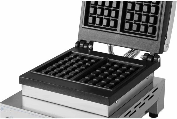 Royal Catering RC-WMS01 Gaufrier Carré Belge Double Appareil Professionnel Machine À Gaufres (1,500 W, 50-300 °C, 1-5 min, Allliage d'aluminium/Téflon)