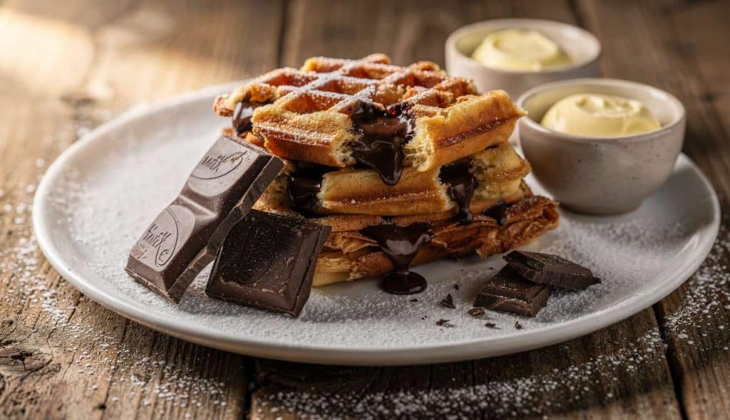 Recette de gaufres feuilletées fourrées au chocolat