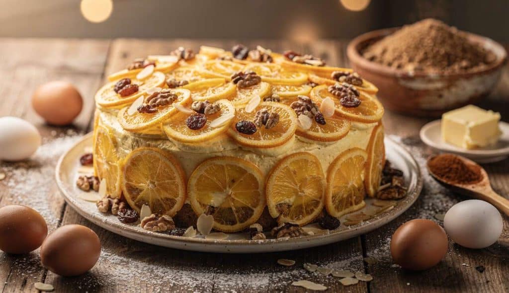 Gâteau de Noël : recette épicée aux agrumes et fruits secs