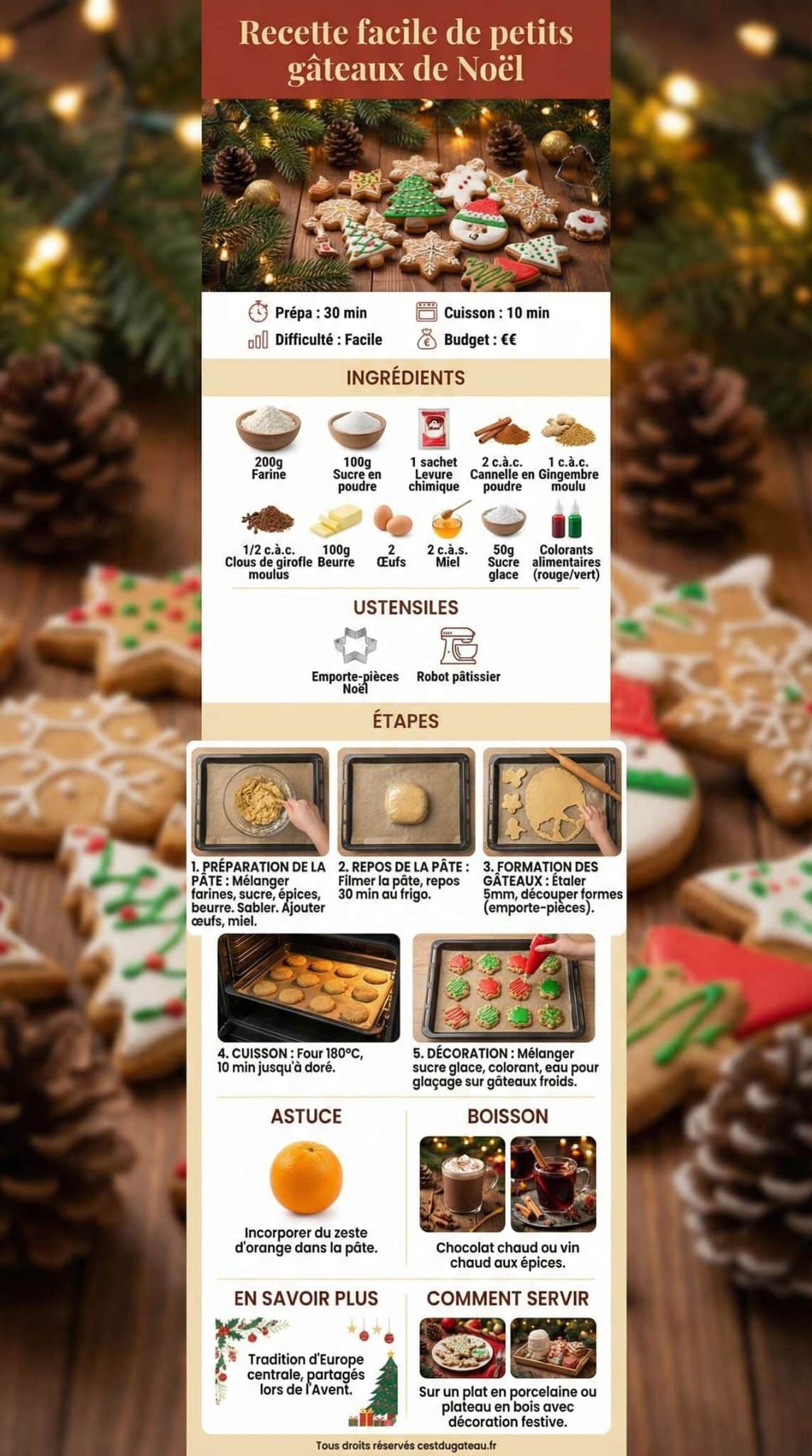 Fiche recette Recette facile de petits g&acirc;teaux de No&euml;l