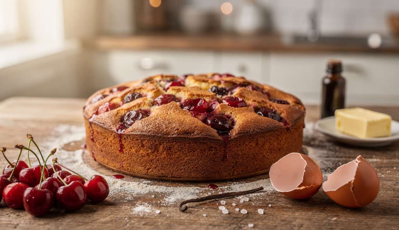 Gâteau aux cerises inratable de Carinne Teyssandier : la recette facile