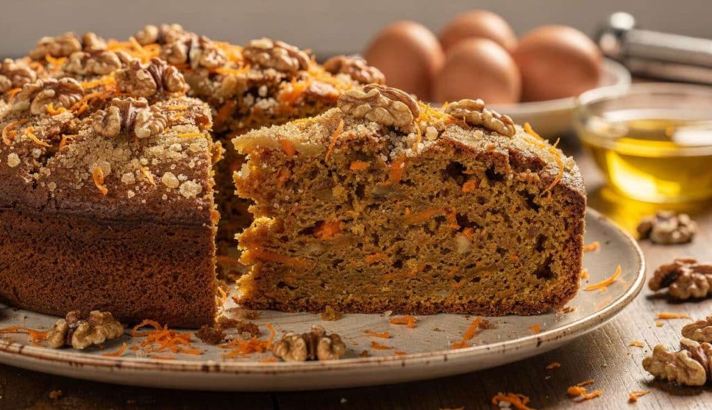 Gâteau moelleux carotte et noix : recette savoureuse