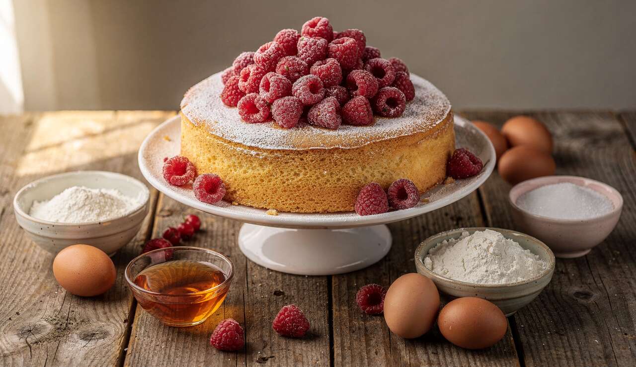 Gâteau de Savoie aux framboises : recette facile et savoureuse
