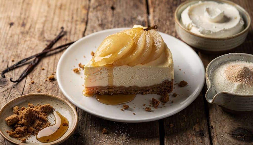 Cheesecake aux poires et spéculoos : la recette gourmande