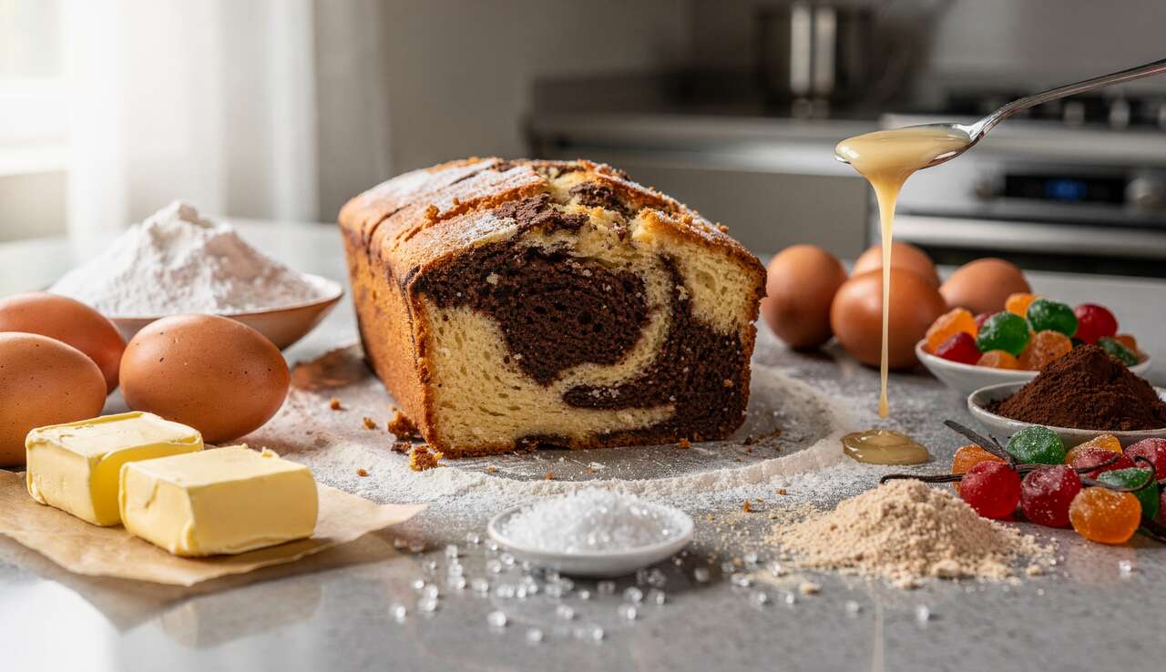 Recette du gâteau marbré aux fruits de Cyril Lignac
