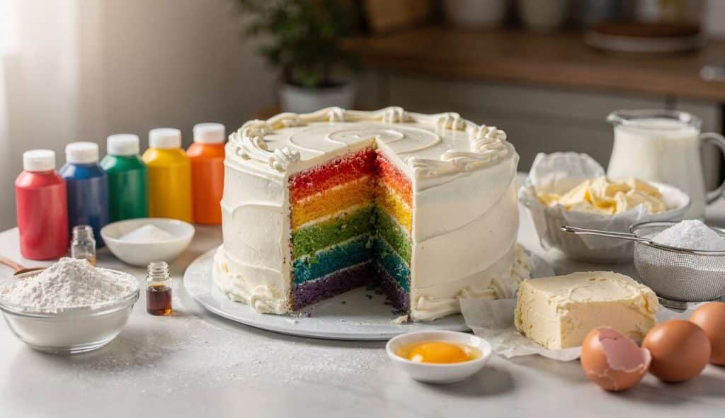 Recette gâteau façon Rainbow Cake : couleurs et saveurs