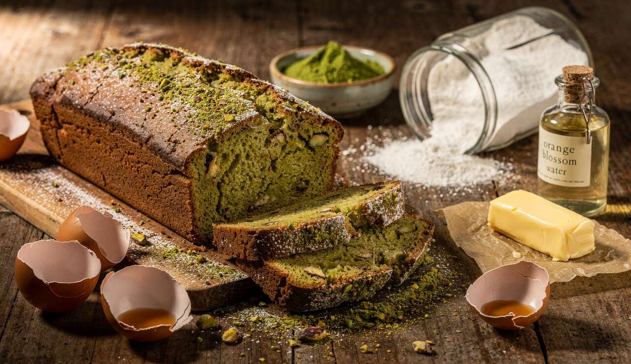 Recette de gâteau moelleux pistache et fleur d'oranger