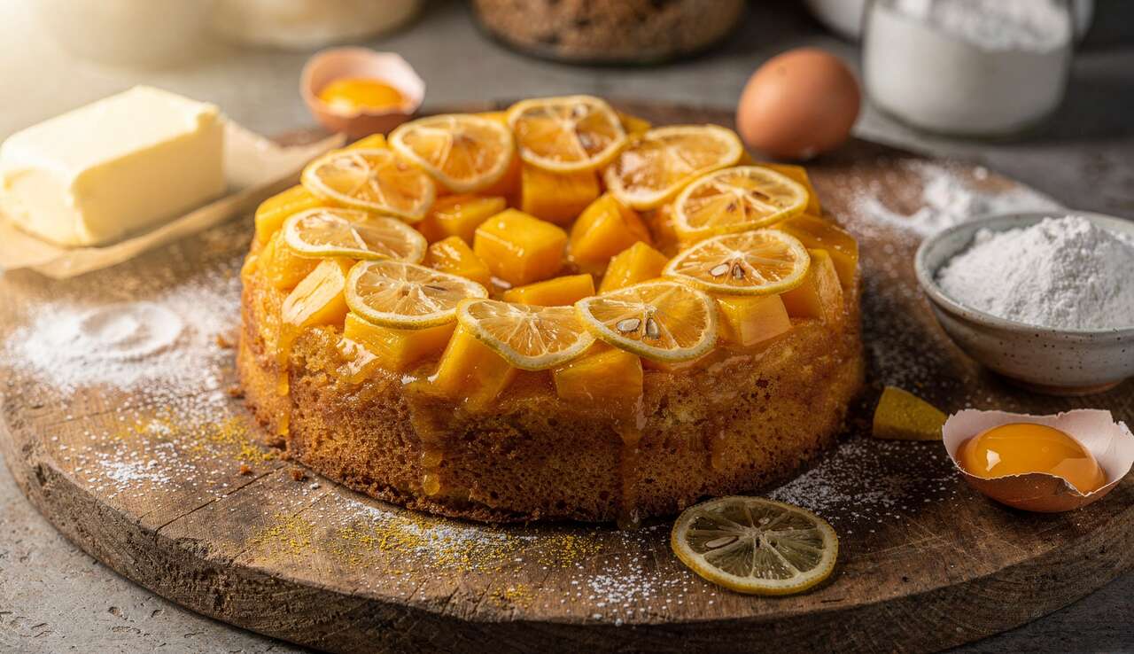 Gâteau renversé citron-mangue de Cyril Lignac : recette gourmande