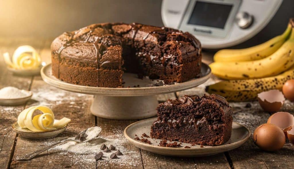 Gâteau chocolat bananes Thermomix : recette facile et rapide