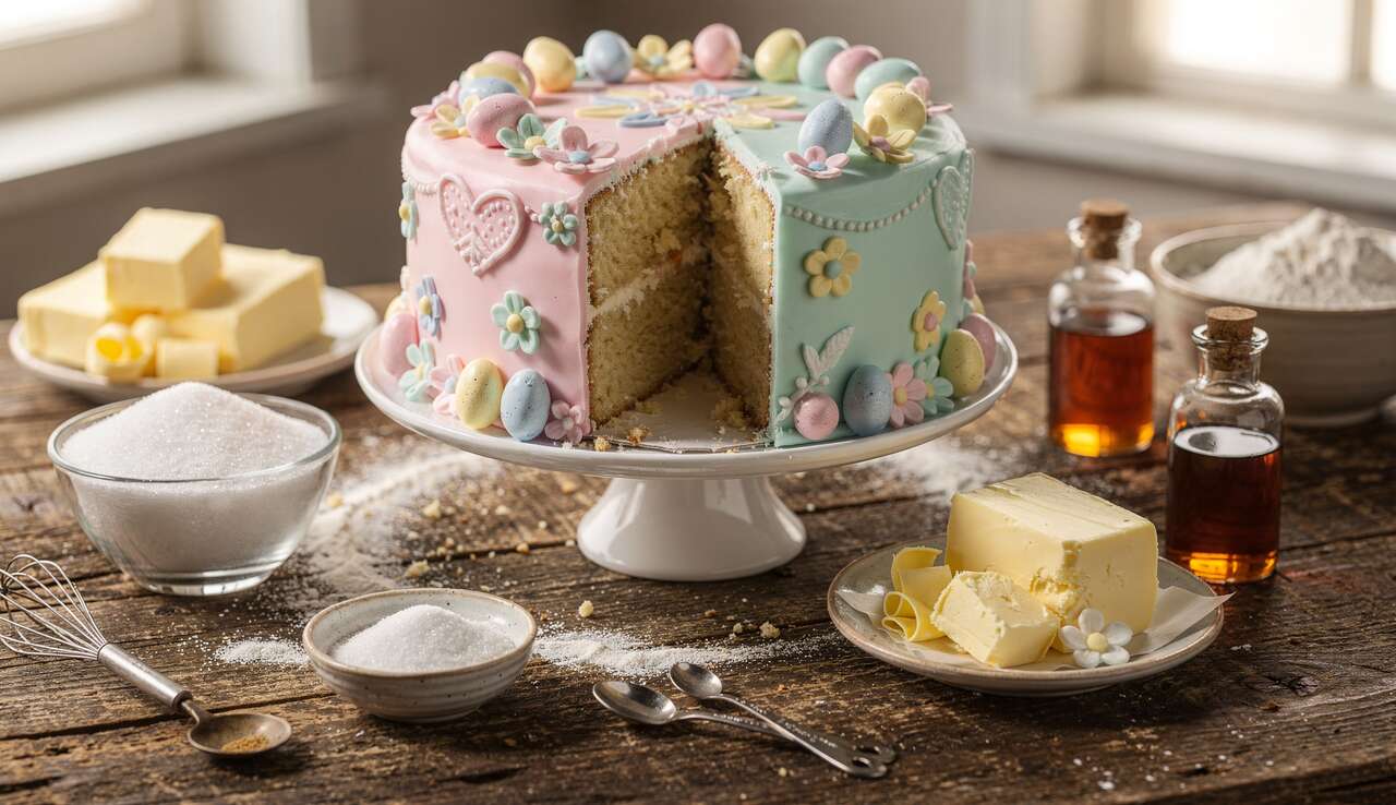 Gâteau de Pâques en pâte à sucre : recette facile et décorative