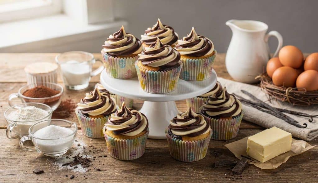 Zebra cupcakes de Pâques : recette facile et originale