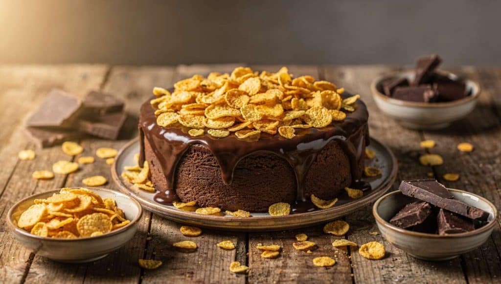 Gâteau minute croquant chocolat-corn flakes