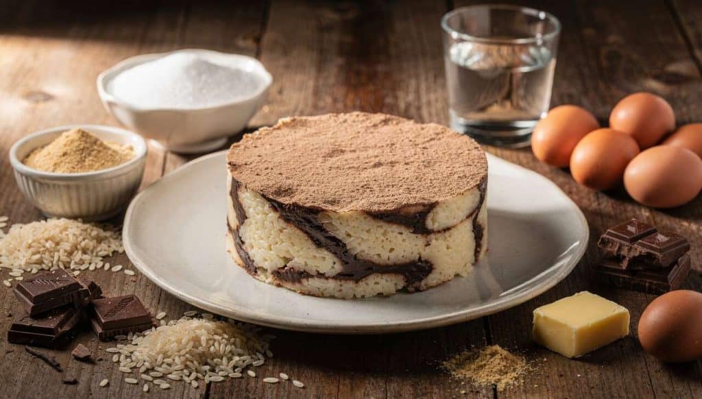 Gâteau au riz, chocolat et poudre d'amandes : recette savoureuse