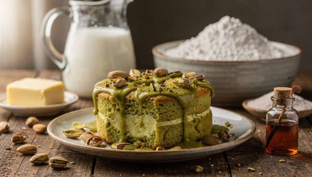 Recette du gâteau magique à la pistache