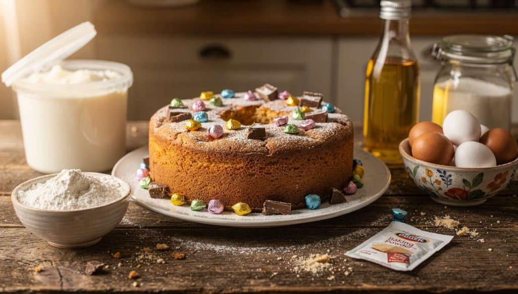 Gâteau au yaourt recyclé : reste de chocolats de Pâques