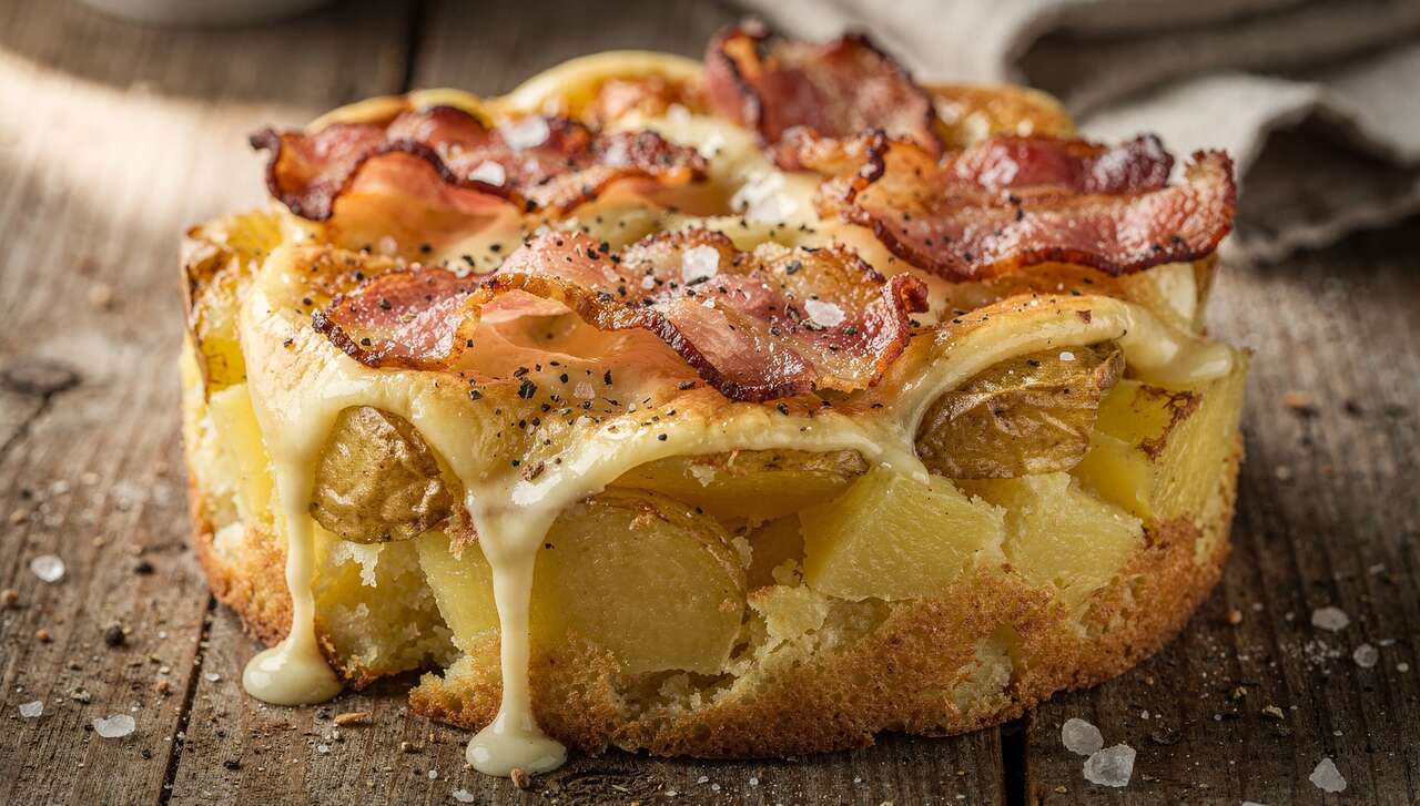 Gâteau de pommes de terre au lard et Reblochon : recette savoureuse
