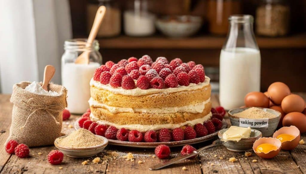 Recette facile : gâteau à la framboise rapide