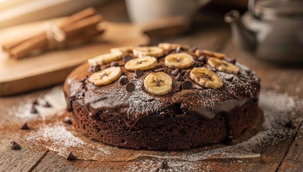 Gâteau chocolat banane à l'arôme de cannelle
