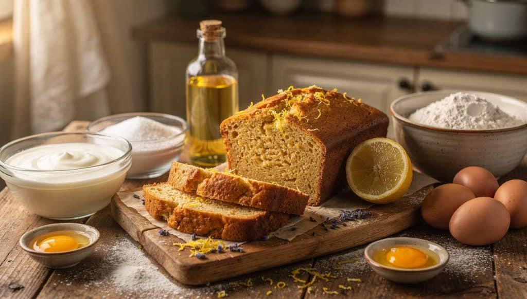 Gâteau au yaourt, citron et lavande : recette parfumée et facile